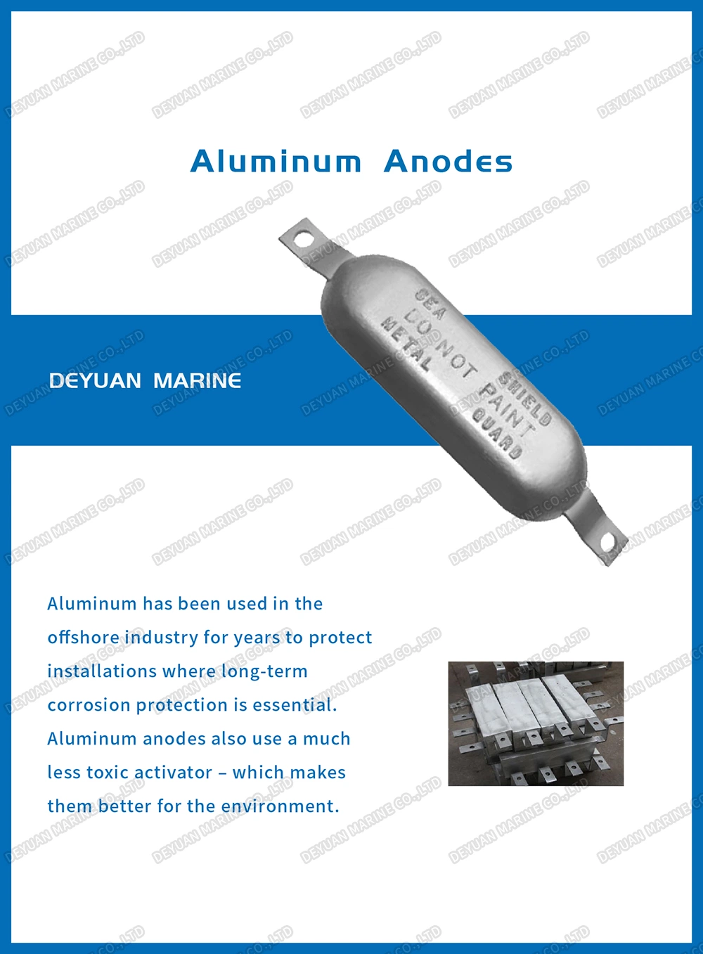 Aluminum Sacrificial Anode for Cathodic Protection